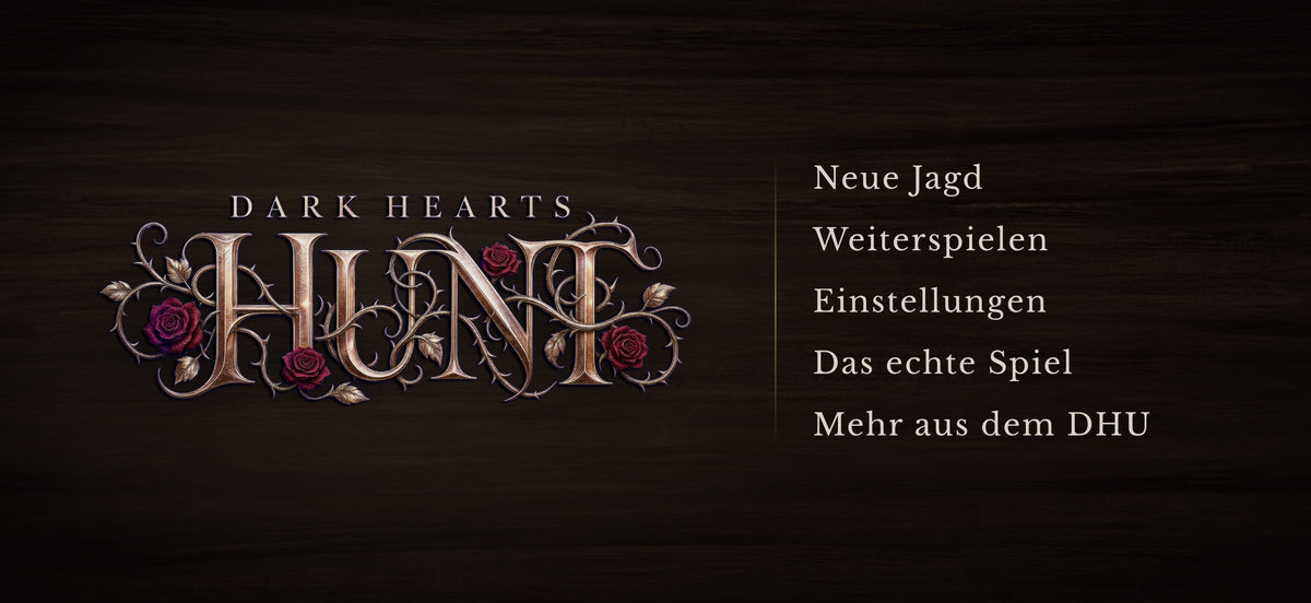 Dark Hearts Hunt App, Hauptmenü