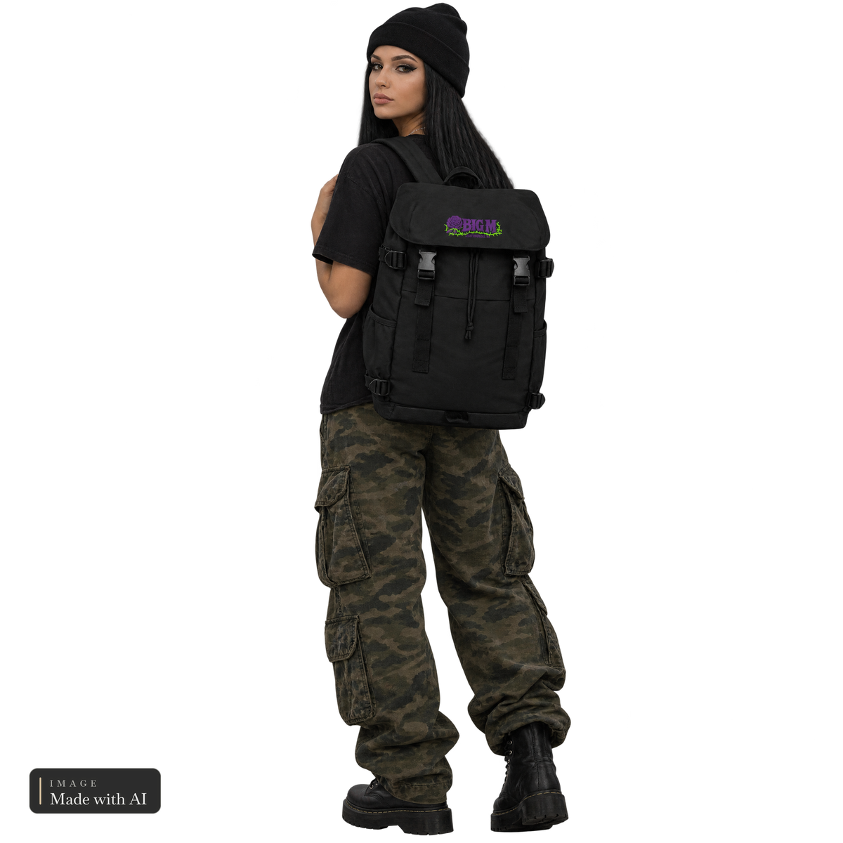 Ashen Wyrd · BigM · Rucksack, getragen von Amaya, Rückansicht