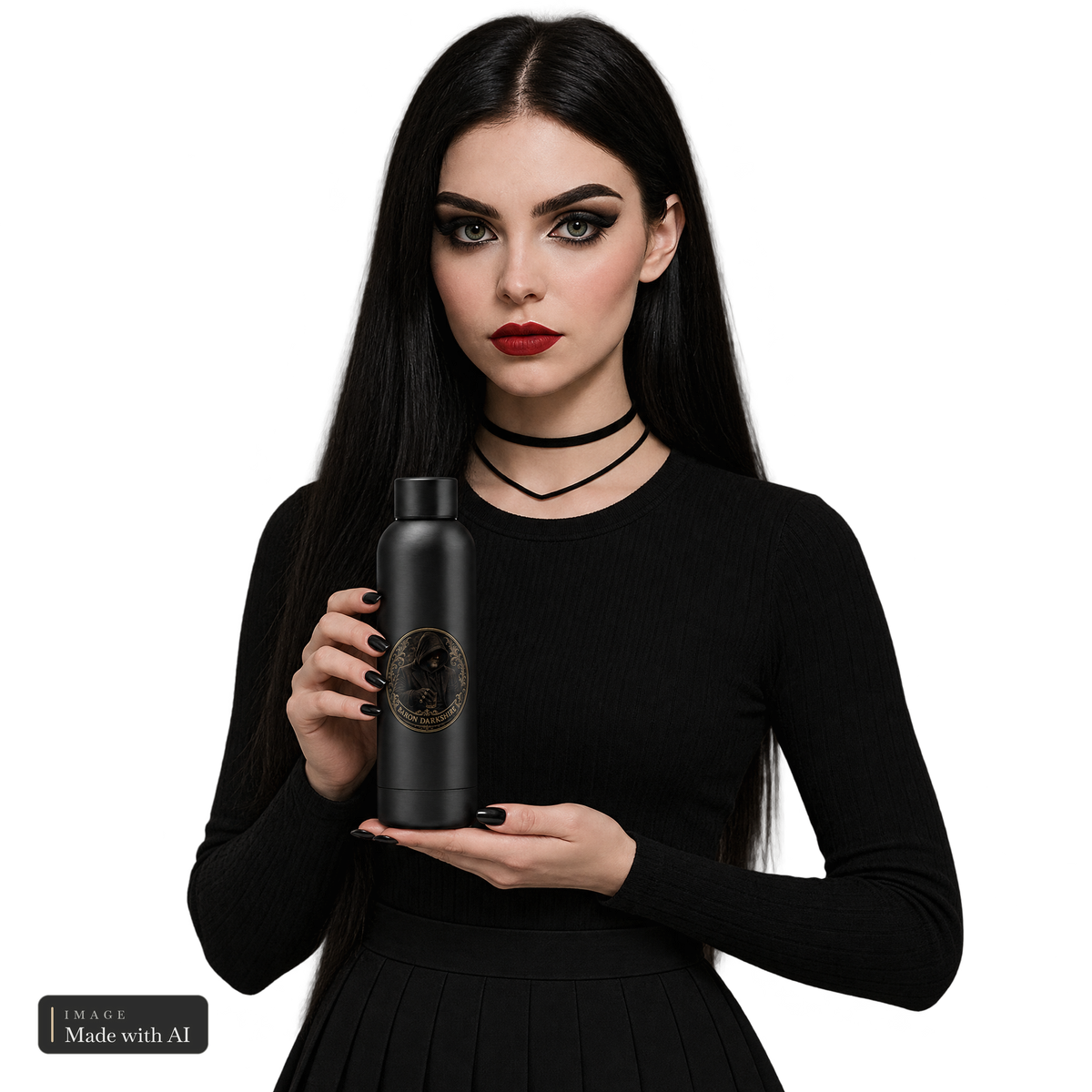 Baron Darkshire · Trinkflasche, Katha in der Hand