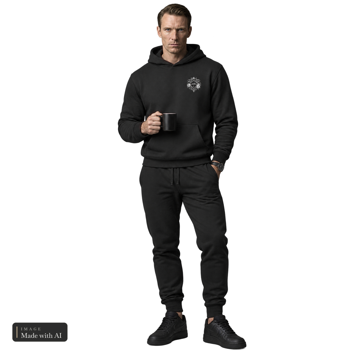 Dark Darlings · Ethan · Kuschelhoodie, getragen von Ethan, Vorderansicht