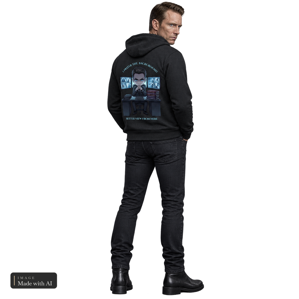 Dark Darlings · Ethan · Zipper, getragen von Ethan, Rückansicht
