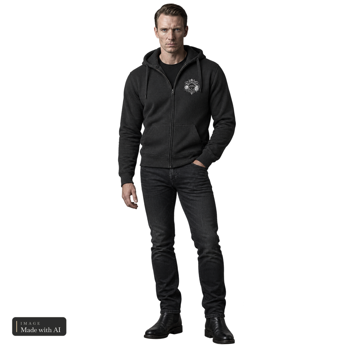 Dark Darlings · Ethan · Zipper, getragen von Ethan, Vorderansicht