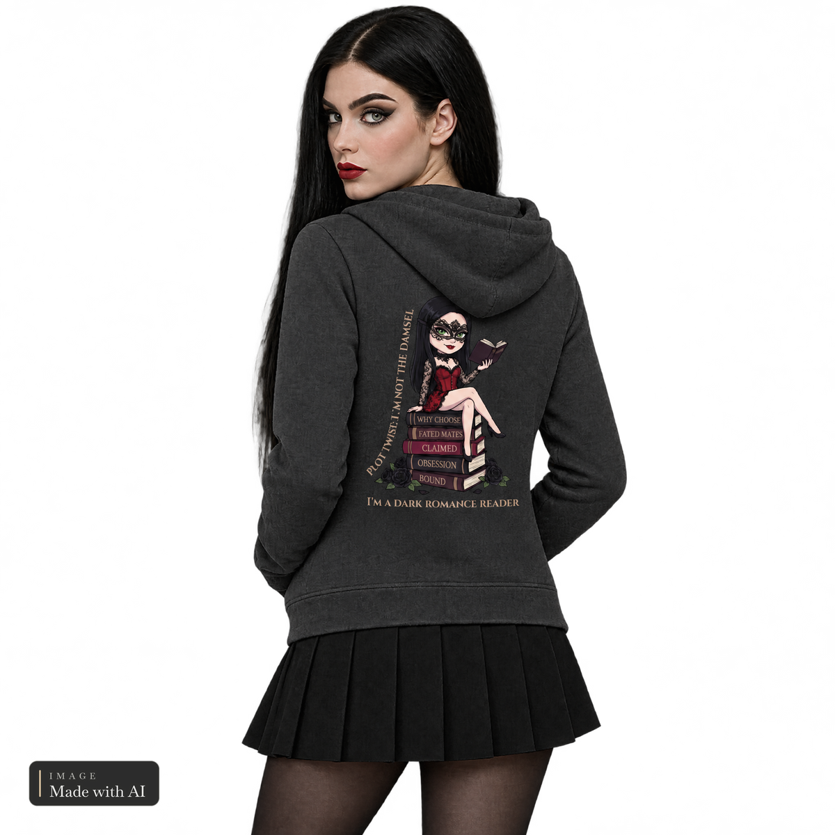 Dark Darlings · Katha · Zipper, getragen von Katha, Rückansicht
