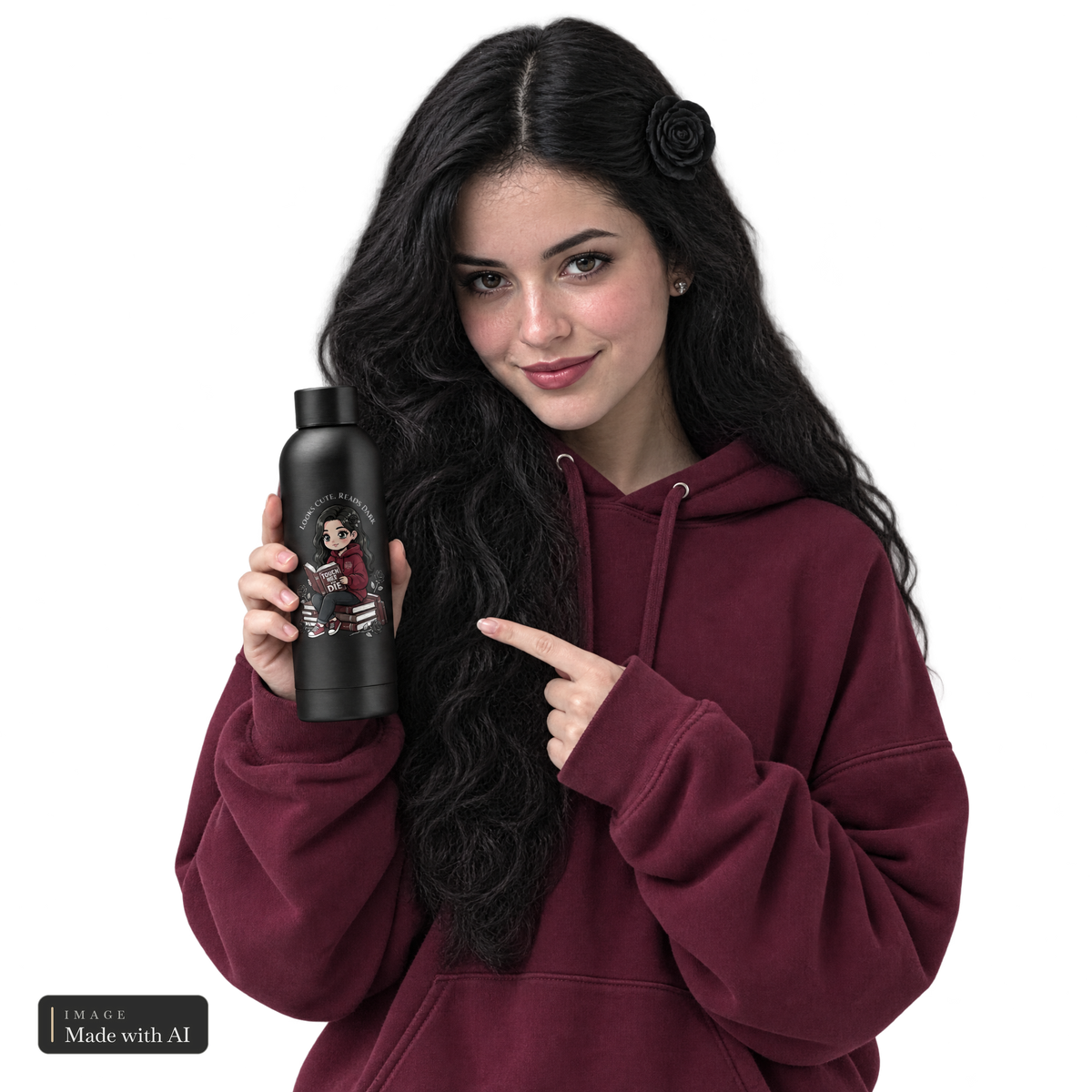 Dark Darlings · Luna · Trinkflasche, Luna in der Hand