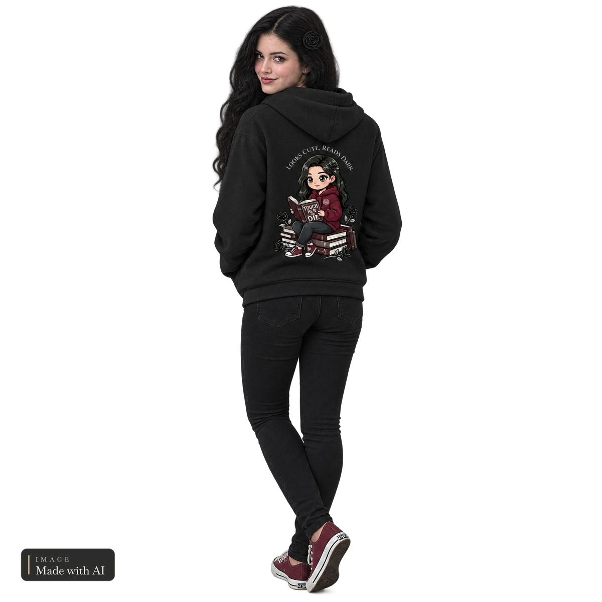 Dark Darlings · Luna · Zipper, getragen von Luna, Rückansicht