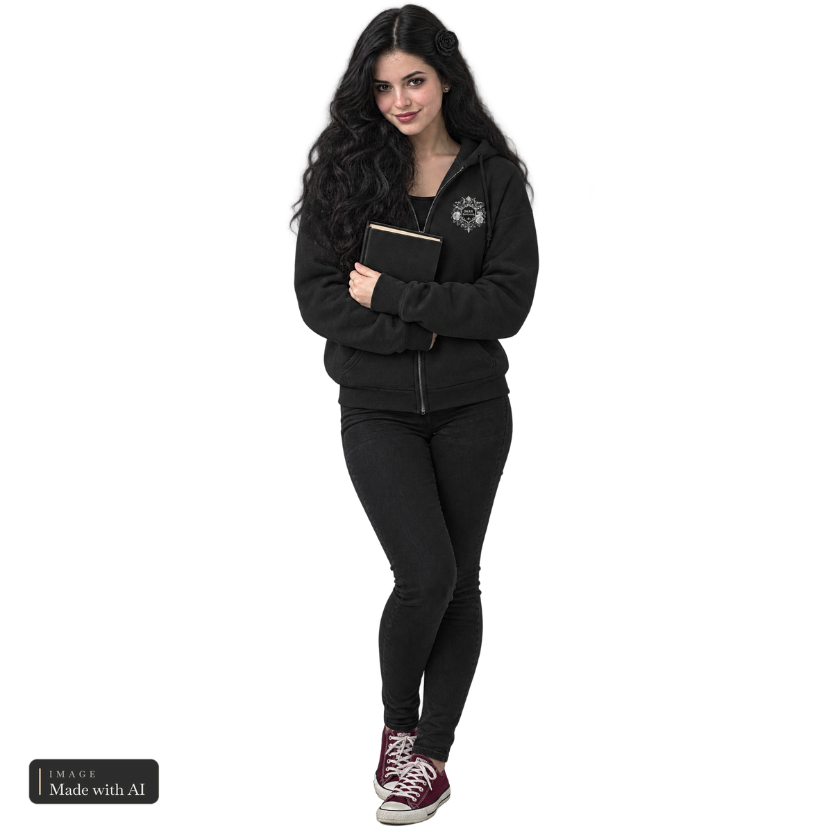 Dark Darlings · Luna · Zipper, getragen von Luna, Vorderansicht