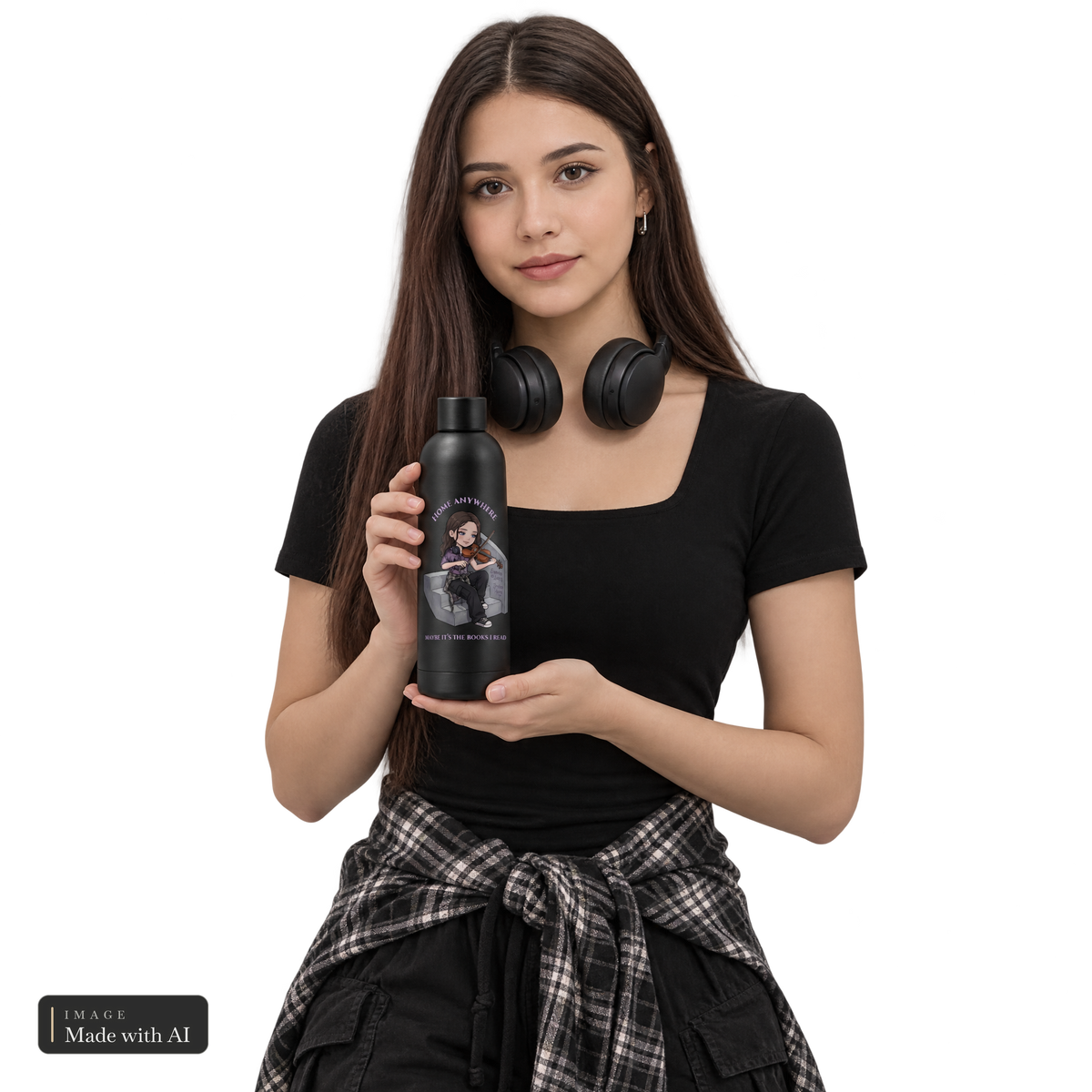 Dark Darlings · Sanja · Trinkflasche, Sanja in der Hand