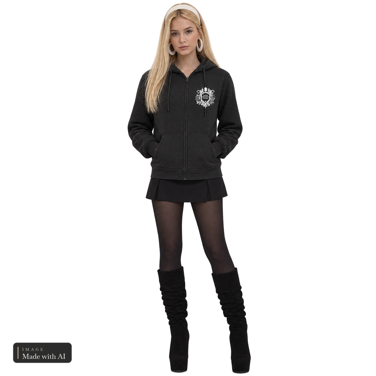 Dark Hearts Signature · Zipper, getragen von Sanja, Vorderansicht