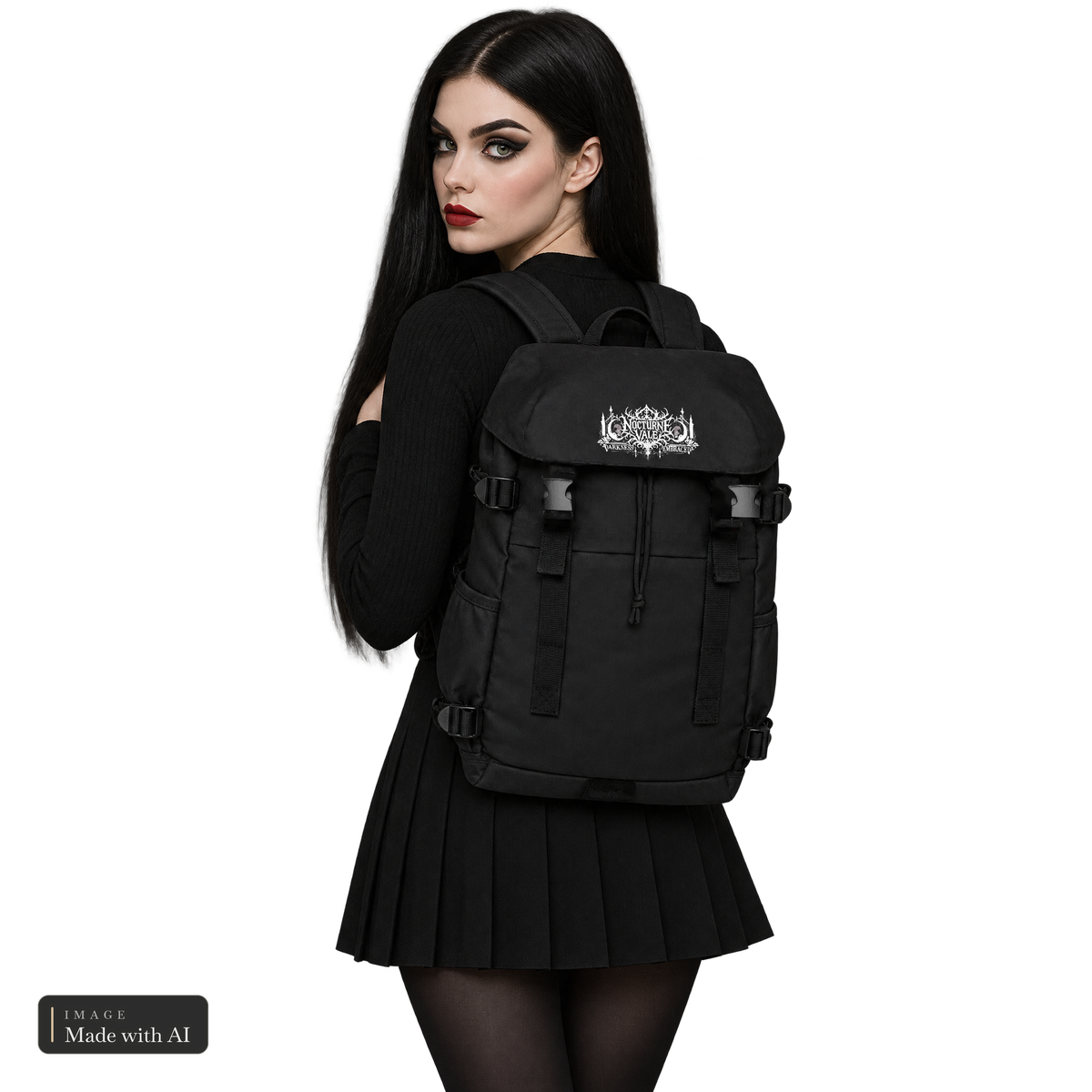 Nocturne Vale · Rucksack, getragen von Katha, Rückansicht