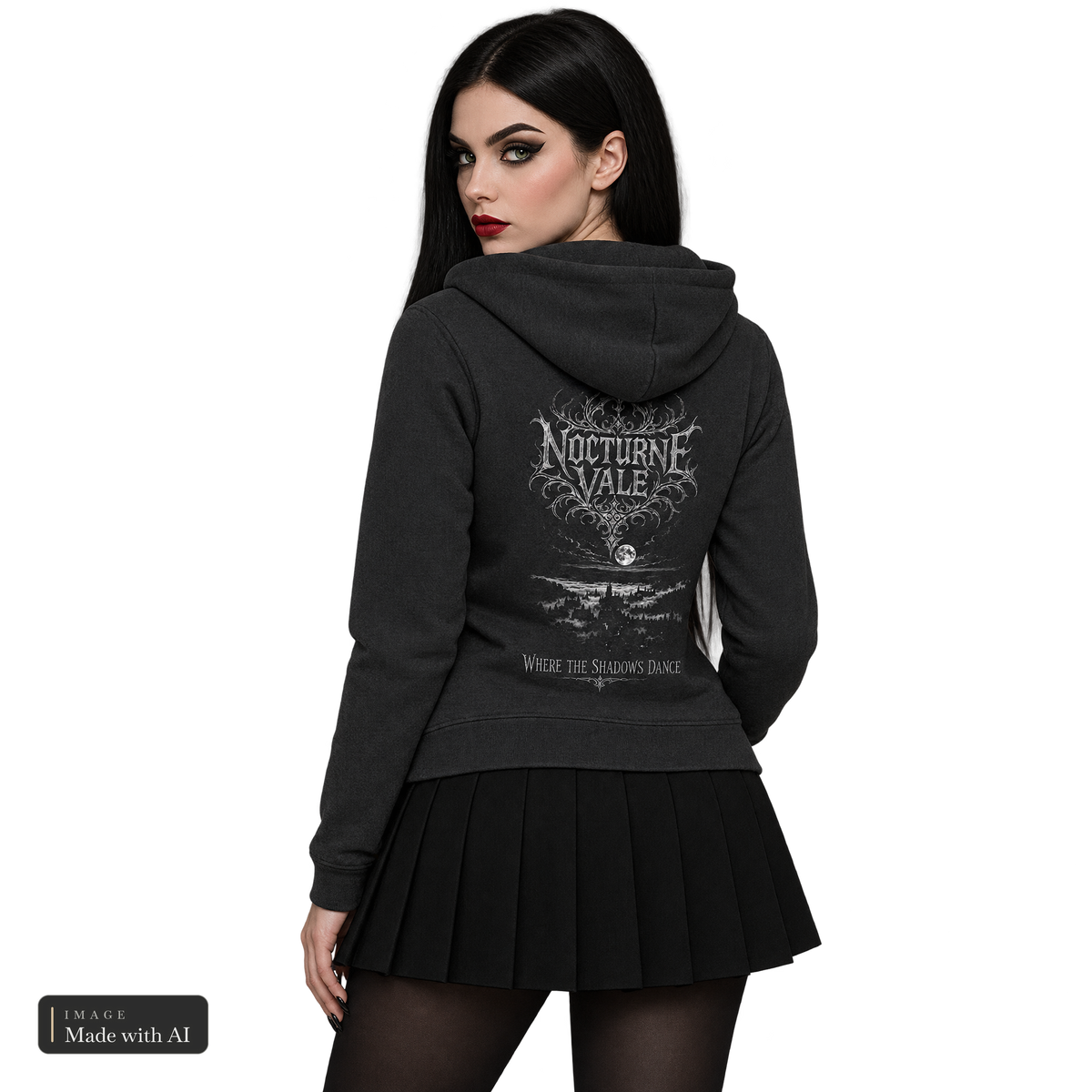 Nocturne Vale · Vale · Zipper, getragen von Katha, Rückansicht