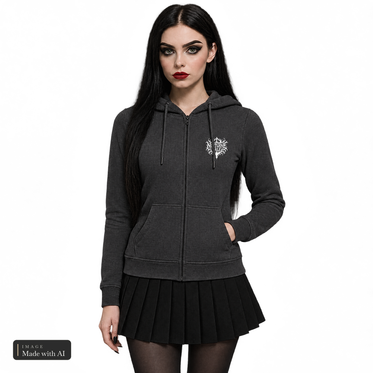 Nocturne Vale · Vale · Zipper, getragen von Katha, Vorderansicht